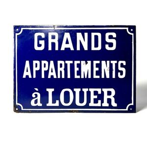 Antique Blue French Enamel Sign